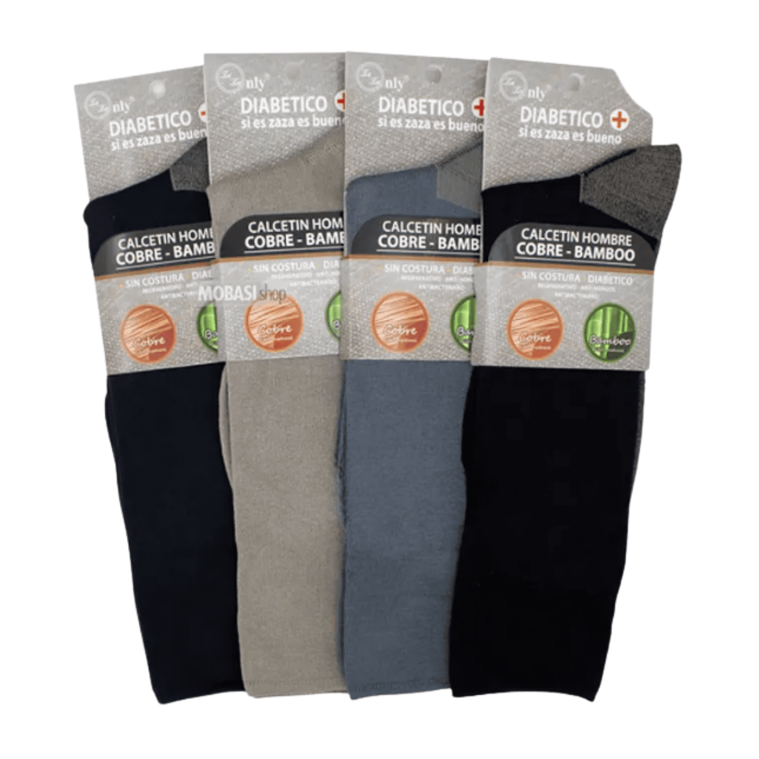 Genérico - Calcetines Cobre Bamboo Zaza Sin Costura Diabetico Surtidos