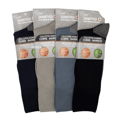Genérico - Calcetines Cobre Bamboo Zaza Sin Costura Diabetico Surtidos