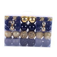 Bothyi - 100 Piezas Adornos De Bolas De Navidad Decoración De Árbol De Navidad Para Corona Porche Invierno Negro Y Dorado