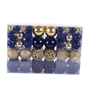 Bothyi - 100 Piezas Adornos De Bolas De Navidad Decoración De Árbol De Navidad Para Corona Porche Invierno Negro Y Dorado