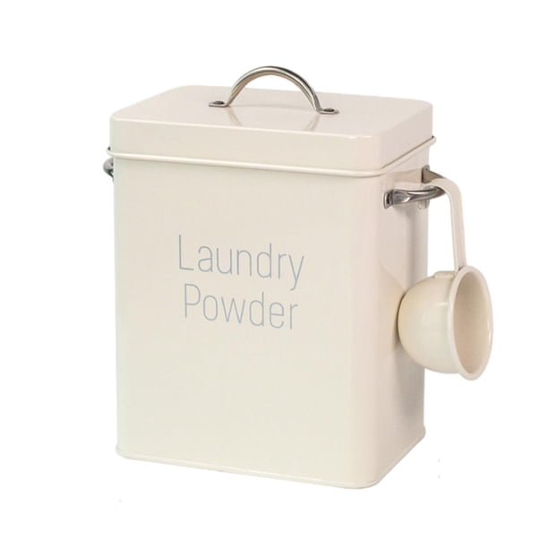 Contenedor multiusos para polvo de lavandería, caja de lata para aperitivos, contenedor de polvo para lavandería, caja de almacenamiento de , Blanco 23x182x157 cm