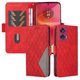 thumbnail image 3 of Funda Cartera para Motorola Edge 50 Fusion 5G con Tarjetero Soporte y Correa Rojo, 3 of 6