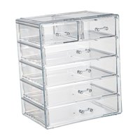 Magideal - Cajón De Almacenamiento Apilable, Contenedor De Almacenamiento De Cosméticos, Organizador De Maquillaje De Escritorio De Acrílico Para Sala De Estar Y