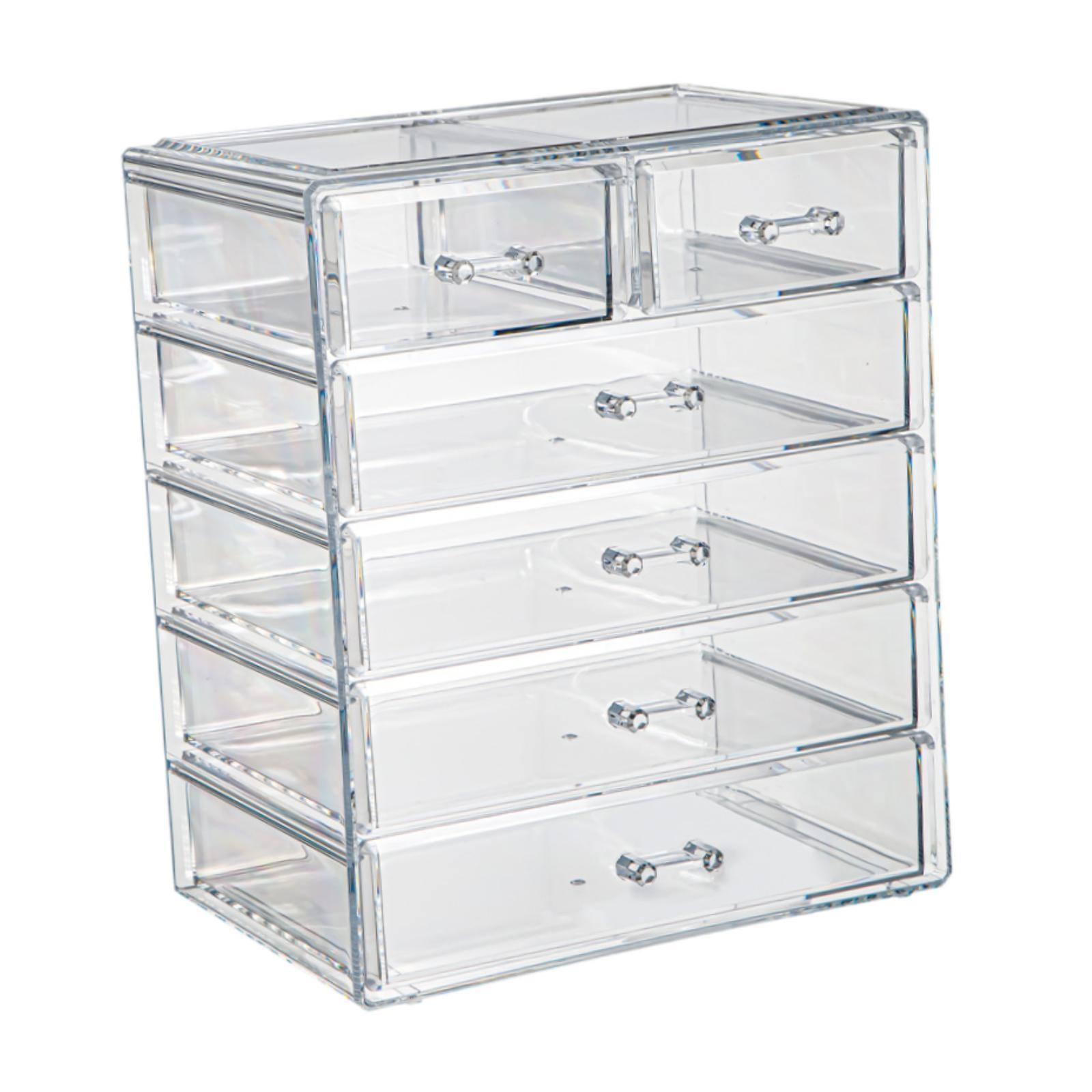 Magideal - Cajón De Almacenamiento Apilable, Contenedor De Almacenamiento De Cosméticos, Organizador De Maquillaje De Escritorio De Acrílico Para Sala De Estar Y