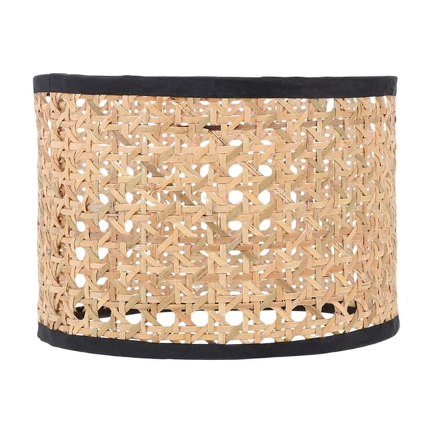 Lámpara de ratán tejida Pantalla de lámpara Accesorios de iluminación rústica Lámpara colgante Cubierta de luz colgante Accesorio de iluminación de te 25cmx15cm
