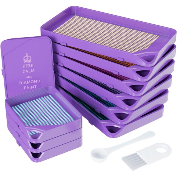 ARTDOT 10Piece Interlocking Diamond Art Trays Kits for Adults