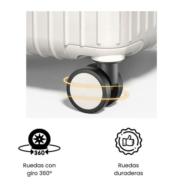 Maleta Tapa Dura Moderna 57x35x23 cm Porta Vaso USB Blanca | Lider