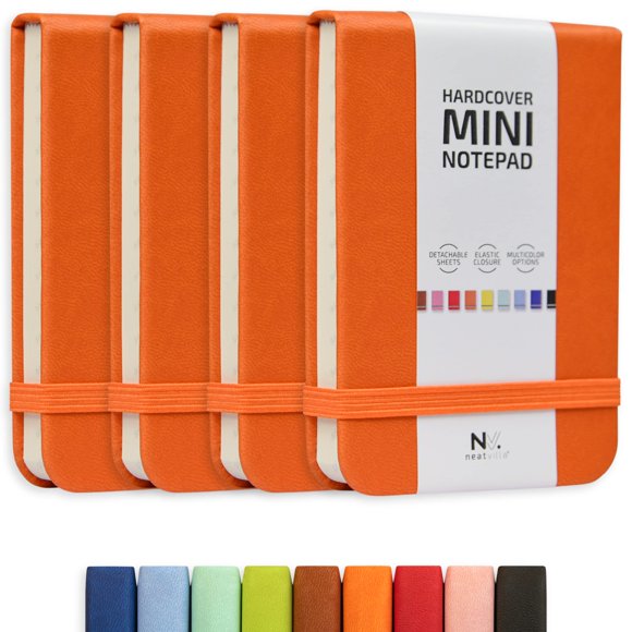 Bloc de notas NeatVilla 9x11 cm Pack de 4 Naranja Desprendible