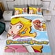 thumbnail image 4 of Princesa Peach Conjunto de sábanas temático, trío de piezas, cómodo y amigable con la piel, diseño único, regalo de decoración para el hogar para familiares, amigos y fans, 90 cm * 190 cm, 4 of 6
