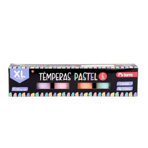 Torre - Pack X 4 Cajas Témperas 6 Colores Pasteles –