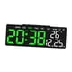 thumbnail image 2 of Reloj Despertador Digital Decoración Del Hogar Reloj Digital Led Para Sobremesa Estante De Baño Carcasa Negra Pantalla Verde, 2 of 3