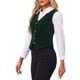 thumbnail image 4 of INSPIRE CHIC Chaleco de Mujer Steampunk de Terciopelo de Navidad sin Mangas con Botones Abajo Cuello en V Chalecos de Traje Verde Oscuro S, 4 of 6