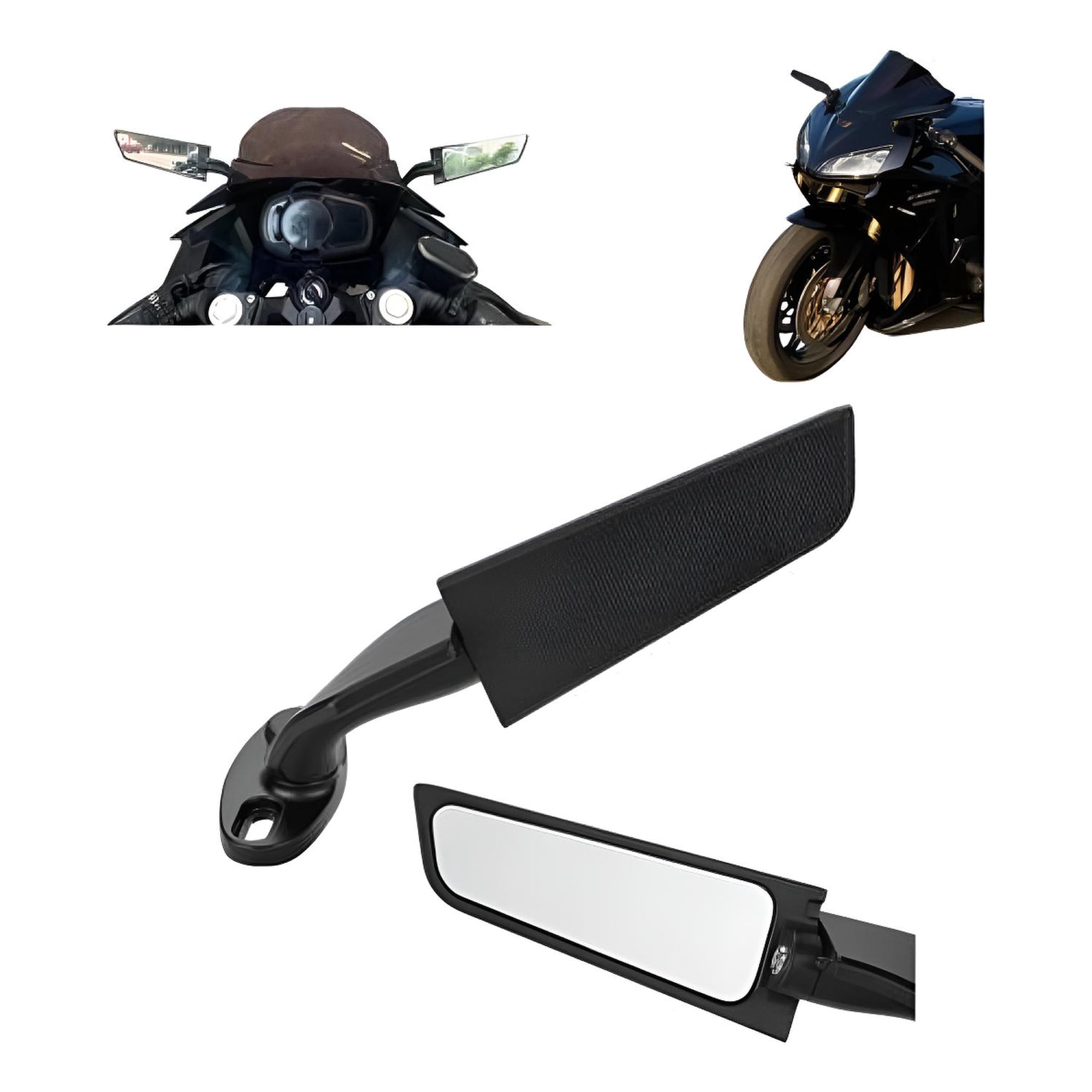 Genérica - Espejos Tipo Alerón Tunning Motos Honda Yamaha Suzuki