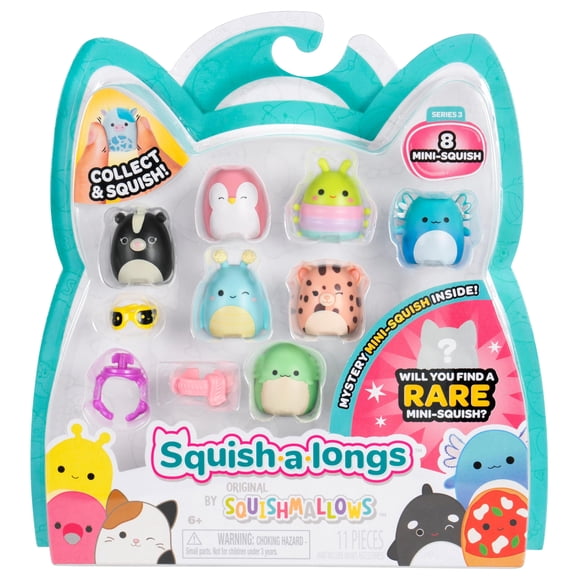 Mini-Squish Squish-a-Longs, paquete de 8 unidades, estilo 1, con accesorios