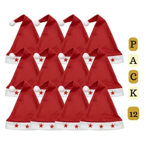 Genérico - Pack 12 Gorros De Navidad Con Luces Viejo Pascuero Adorno Navidad 2025