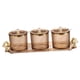 thumbnail image 1 of Juego De Botes Para Condimentos Simples Y Elegantes De 3 Piezas Con Tapa De Cuchara Y Base Marrón, 1 of 5