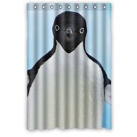 Pinghai - Cortina De Ducha De Pingüino Con Ganchos (122 X 183 Cm)