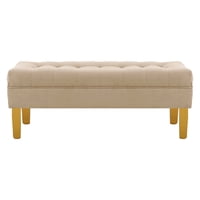 Bodevir - Banqueta Wood 2C Felpa 01 Beige