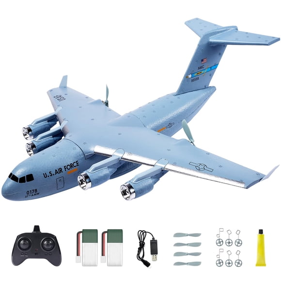 Avión RC AIGIMU C-17 Globemaster III, 2 canales, 2,4 GHz, giroscopio de 6 ejes