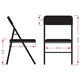 thumbnail image 3 of Silla plegable negro con ecocuero 38x40x80 cm, 3 of 3