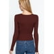 thumbnail image 3 of Suéter de Cuello Alto Fruncido Rojo-marrón L, 3 of 4