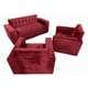 thumbnail image 3 of Juego De Living Tres Cuerpos Rojo Felpa, 3 of 3