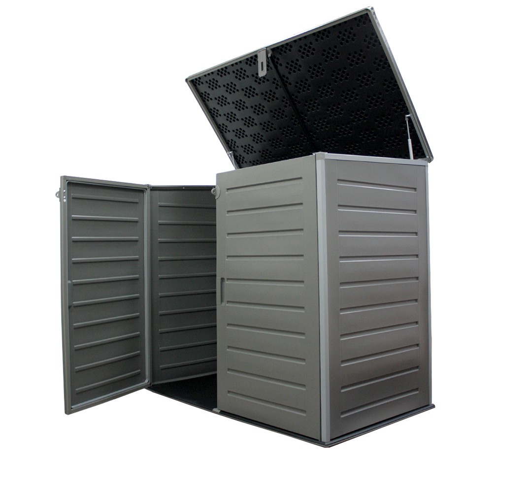 Bodega Jardín Tipo Baúl Negro 1170 Litros Qrubber