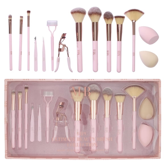 Set de 14 brochas de maquillaje EXPRESSIONS en rosa dorado