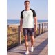 thumbnail image 2 of Camiseta Henley de Hombre INSPIRE CHIC con Mangas Raglán y Bloque de Color Casual XL Blanca, 2 of 5