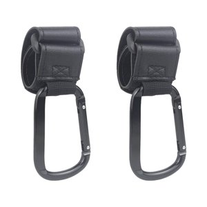 Magideal - 2 Piezas Ganchos Para Cochecito De Bebé Clip Ganchos Para Cochecito Mosquetón Multipropósito Ganchos Para Cochecito Accesorios Para Carrito De Compras Negro