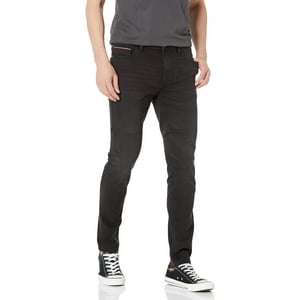 Vaqueros Tommy Hilfiger Para Hombre, Corte Ajustado, Color Negro Lavado