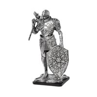 Magideal - Estatua De Caballero Ornamental, Regalo Artístico, Escultura De Resina De Estilo Vintage, Estatuilla De Caballero Para Sala De Estar, Estantería, Escr Plata