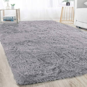 Genérico - Alfombra Peluda 1.8 X 2 - Gris Liso