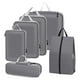 thumbnail image 3 of 6 x organizador de equipaje bolsas de almacenamiento de viaje artículos esenciales de viaje ropa de nailon bolsa de lavandería malla cremallera organi gris, 3 of 5
