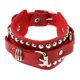 thumbnail image 2 of Pulsera de cuero ajustable punk brazalete ancho para los hombres, mujeres, rojo, 2 of 5