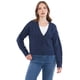 thumbnail image 1 of Sweater Mujer Cárdigan Trenzas Azul Marino Corona, 1 of 5
