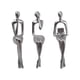thumbnail image 4 of 3 Uds Estatua De Pensador Sentado Figuritas Abstractas Para Estante Decoración De Mesa Plata, 4 of 5