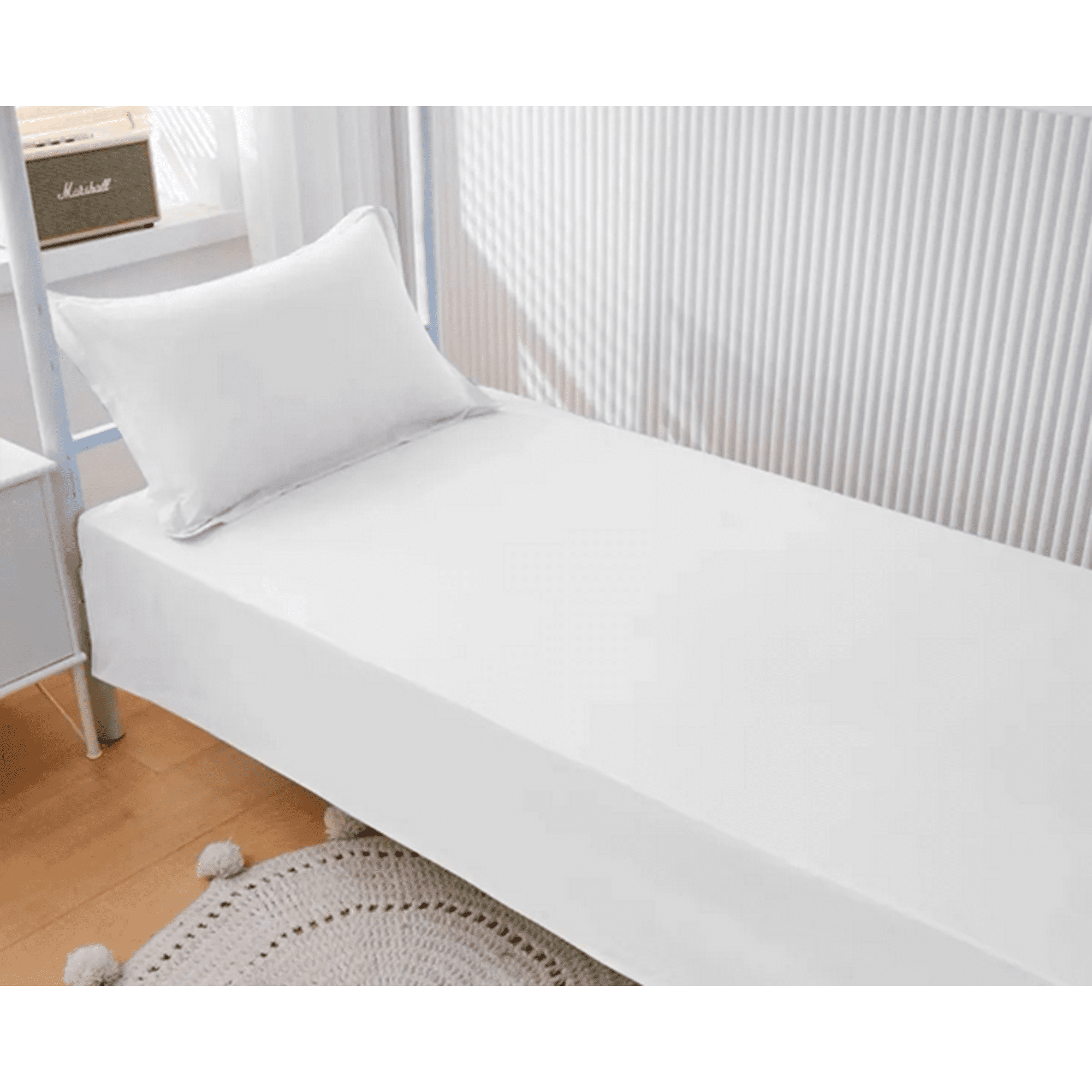 Genérico - Sabanas 1 Plaza 144 Hilos Color Blanco