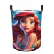 thumbnail image 1 of La Sirenita Ariel Princesa Cesta de lavandería de gran capacidad redonda con asa, bolsa para ropa sucia plegable, almacenamiento para dormitorio, baño y lavadero 44x35 cm, 1 of 6