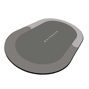 Bothyi - Alfombrilla De Baño Absorbente Balcón Alfombra Piso Alfombrillas De Ducha Oval Gris M