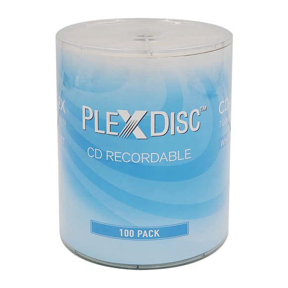 CD-R PlexDisc 700 MB 52X White Inkjet Hub imprimible, paquete de 100