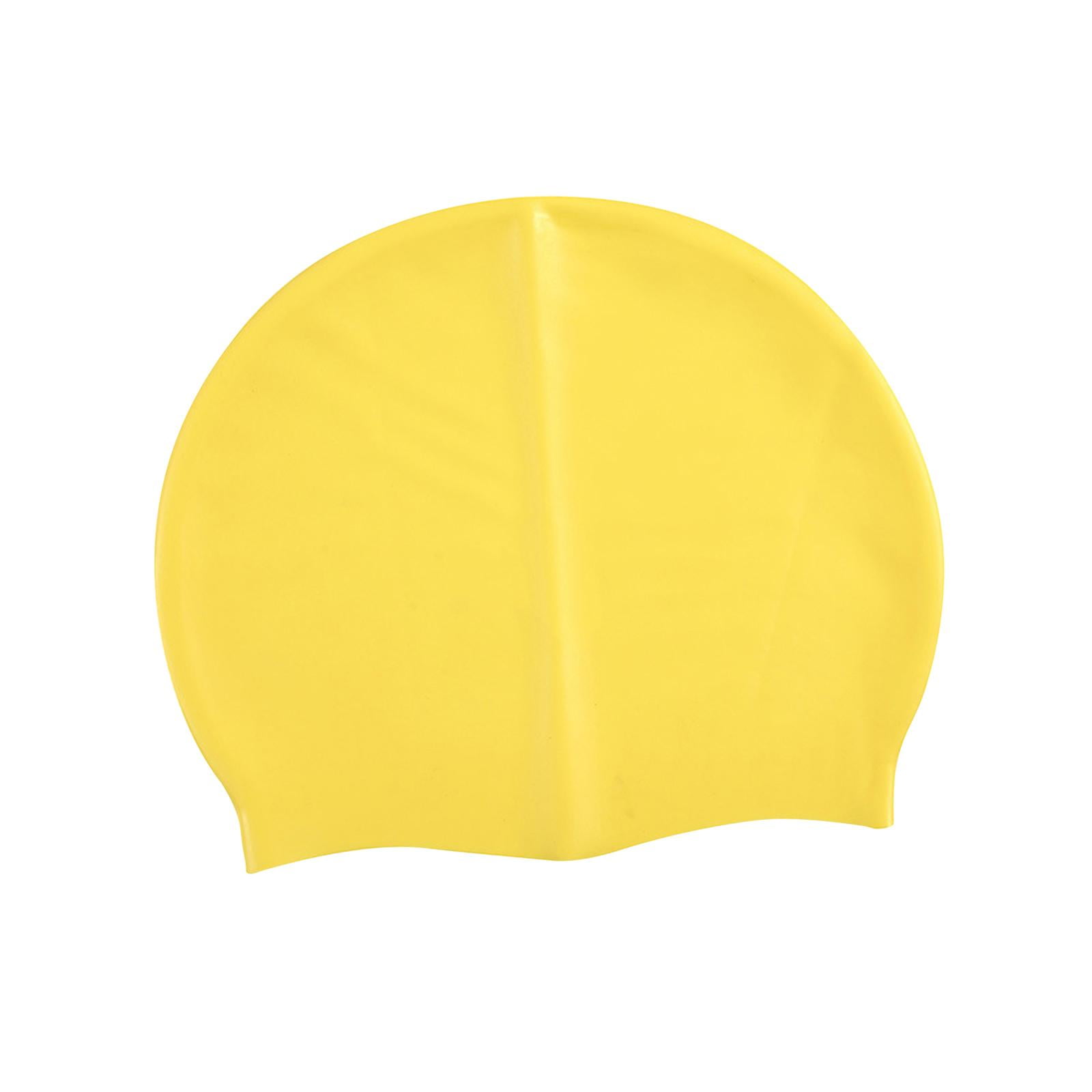 Magideal - Gorro De Natación Gorros De Natación De Silicona Fácil De Usar Y Quitar Elástico Antideslizante Protección Para Los Oídos Para El Cabello Mantenga El Amarillo
