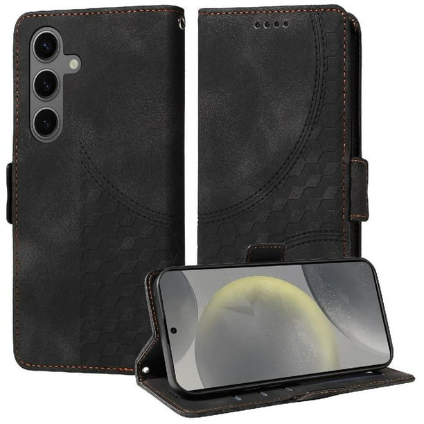 Carcasa FOXDOCK Samsung Galaxy S25 Plus de cuero PU, diseño acolchado clásico, protección contra caídas y rayones