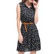 thumbnail image 5 of Vestido de primavera sin mangas con media tapeta y cinturón a la rodilla con estampado floral para mujeres de INSPIRE CHIC M Azul oscuro-gato, 5 of 8