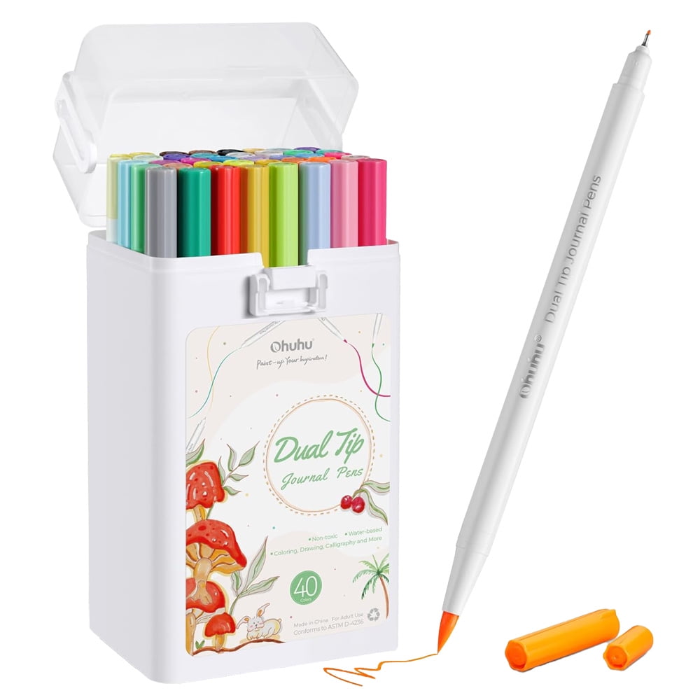 Ohuhu 40 Marcadores A Base De Agua, Pincel Y Fineliner