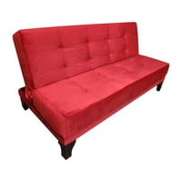 Muebles Hvm - Futon Patagonia Rojo Felpa 3 Cuerpos Pmadera