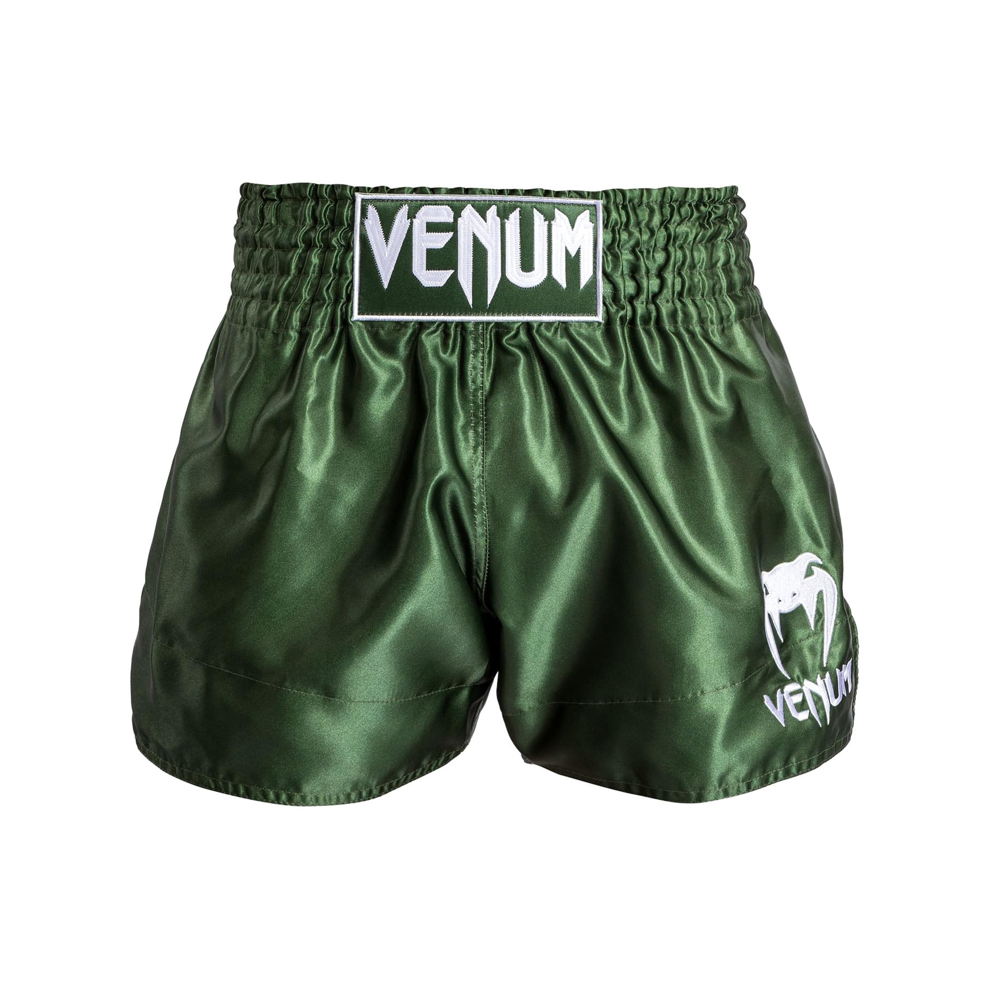 Pantalón Corto De Muay Thai Venum Classic Caqui/blanco Para Entrenamiento