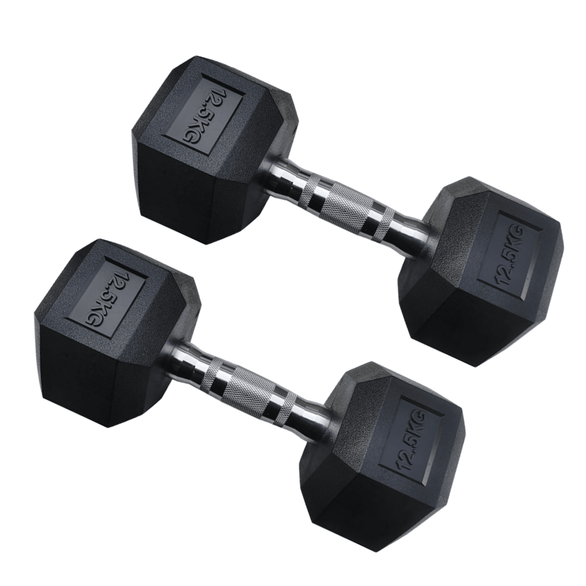 Linea Sport - Par De Mancuernas 12.5kg C/u Total 25kg Hexagonales De Caucho