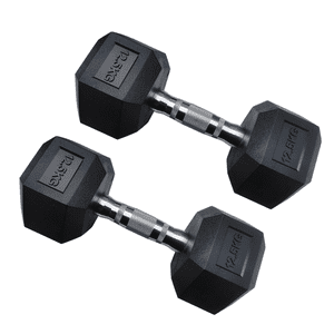 Linea Sport - Par De Mancuernas 12.5Kg C/U Total 25Kg Hexagonales De Caucho