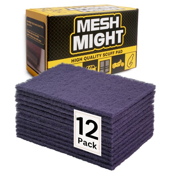 Almohadillas de óxido de aluminio Mesh Might Purple P600, paquete de 12 unidades, 15 x 15 cm